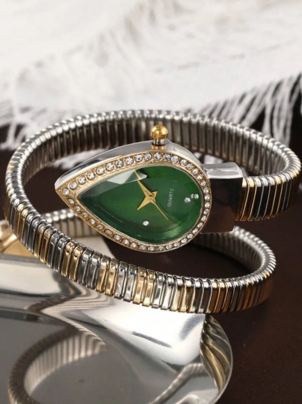 Emerald Green Serpenti Coil Watch